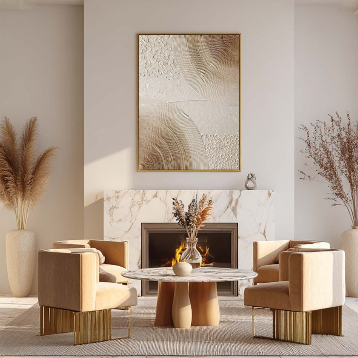 Wall Art Minimalist 3D Textured Radial Lines