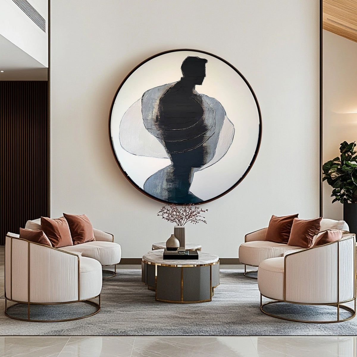 Wall Art Textured Male Figure Silhouette