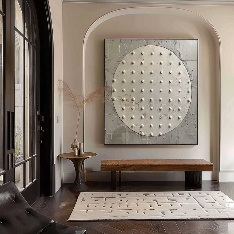Wall Art Minimalist Circular Dotted Relief