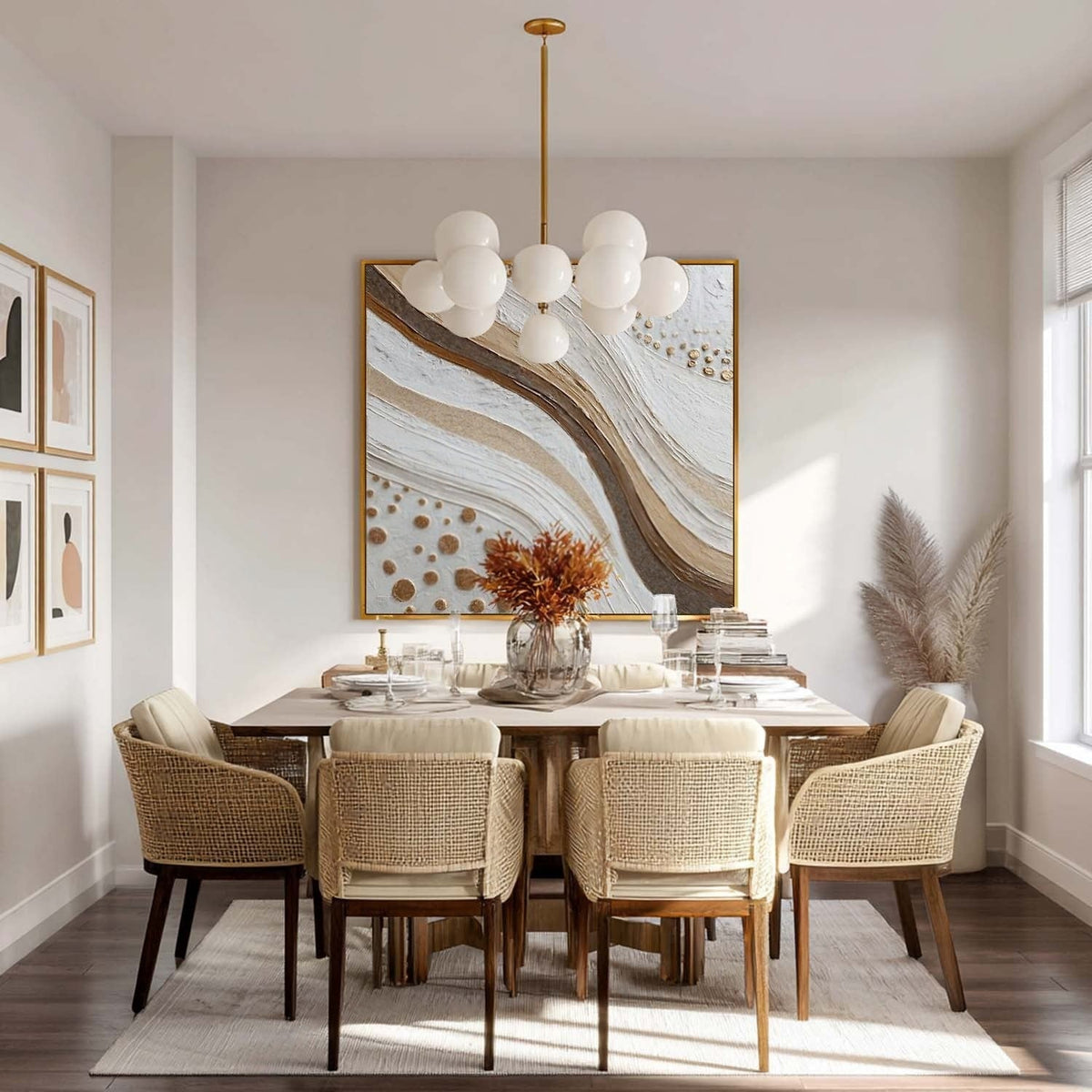 Wall Art Minimalist 3D Dotted Abstract Flowing
