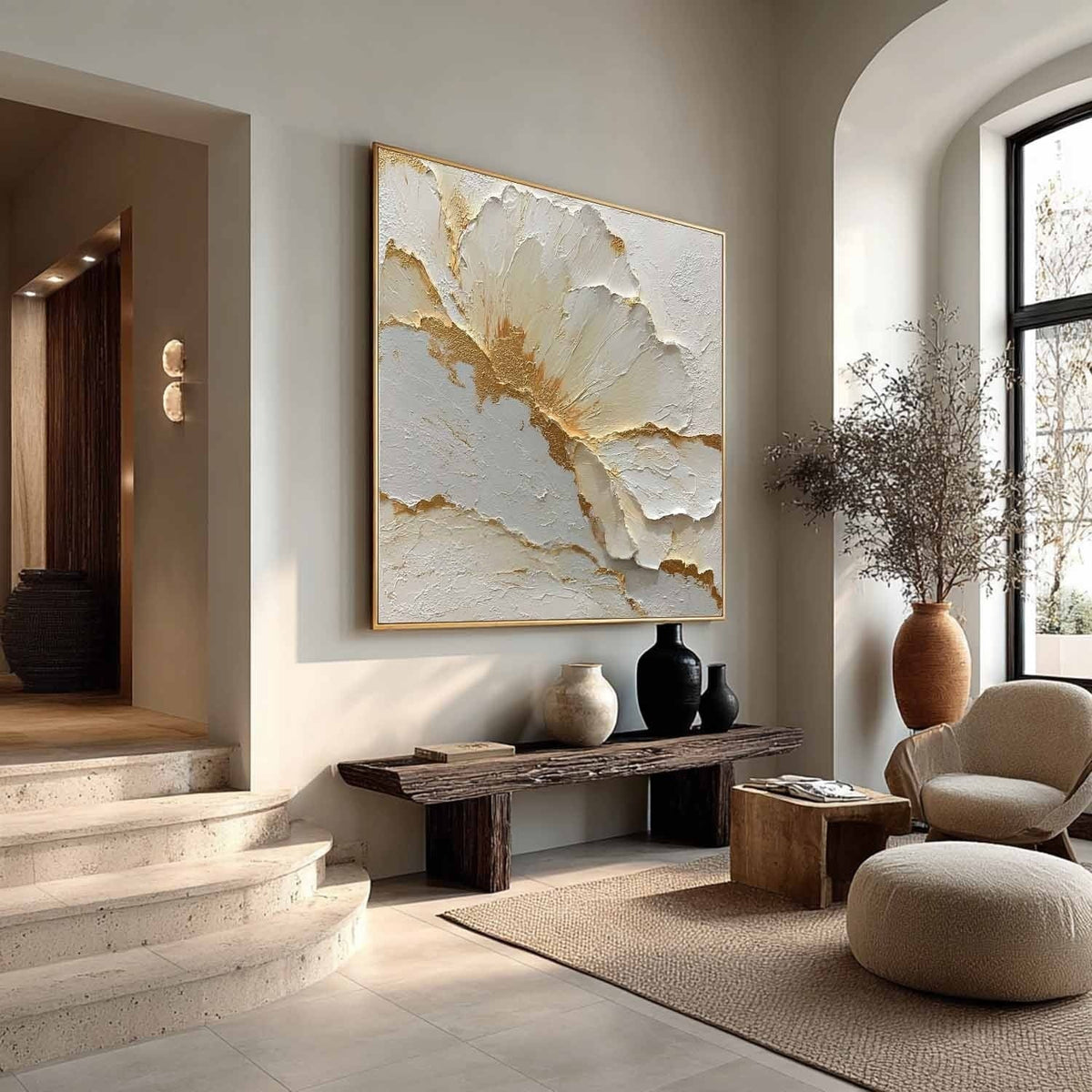 Wall Art Minimalist Textured Floral