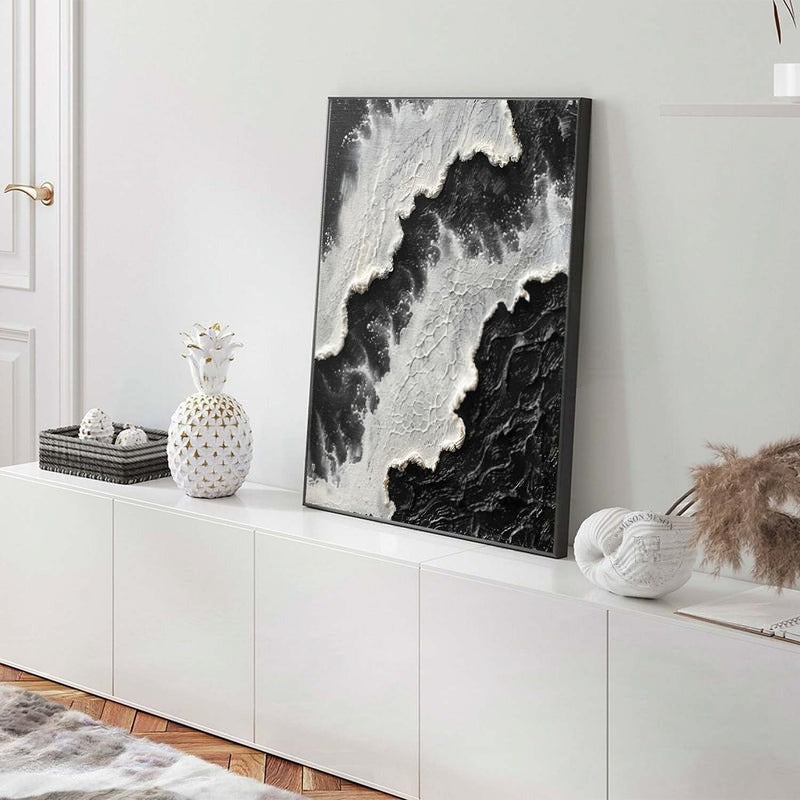 Wall Art Monochrome Ocean Wave