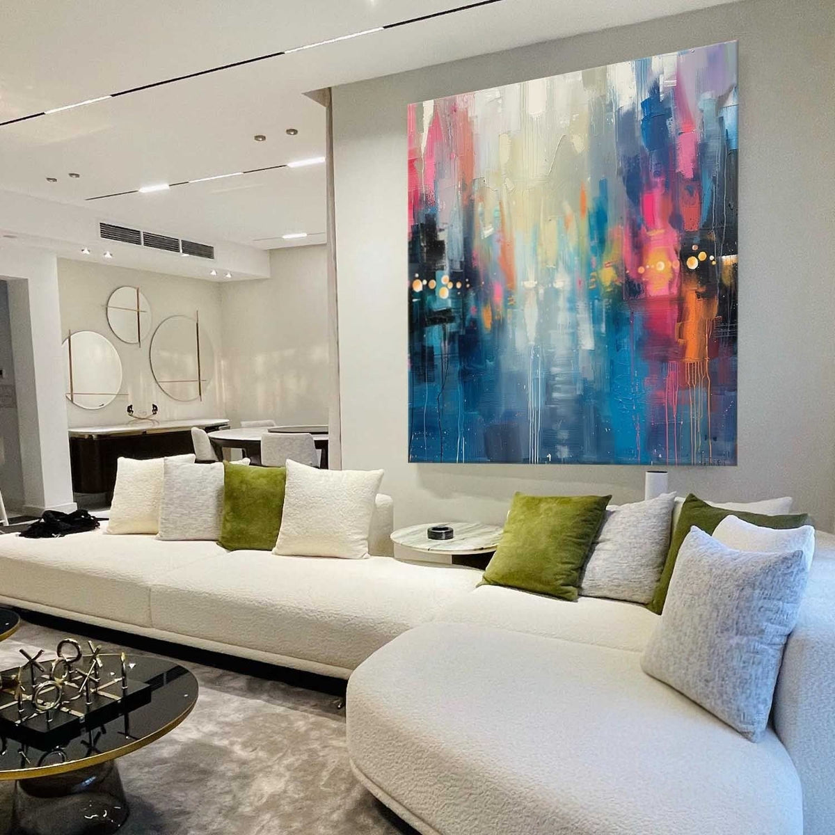 Wall Art Vibrant Abstract City Skyline
