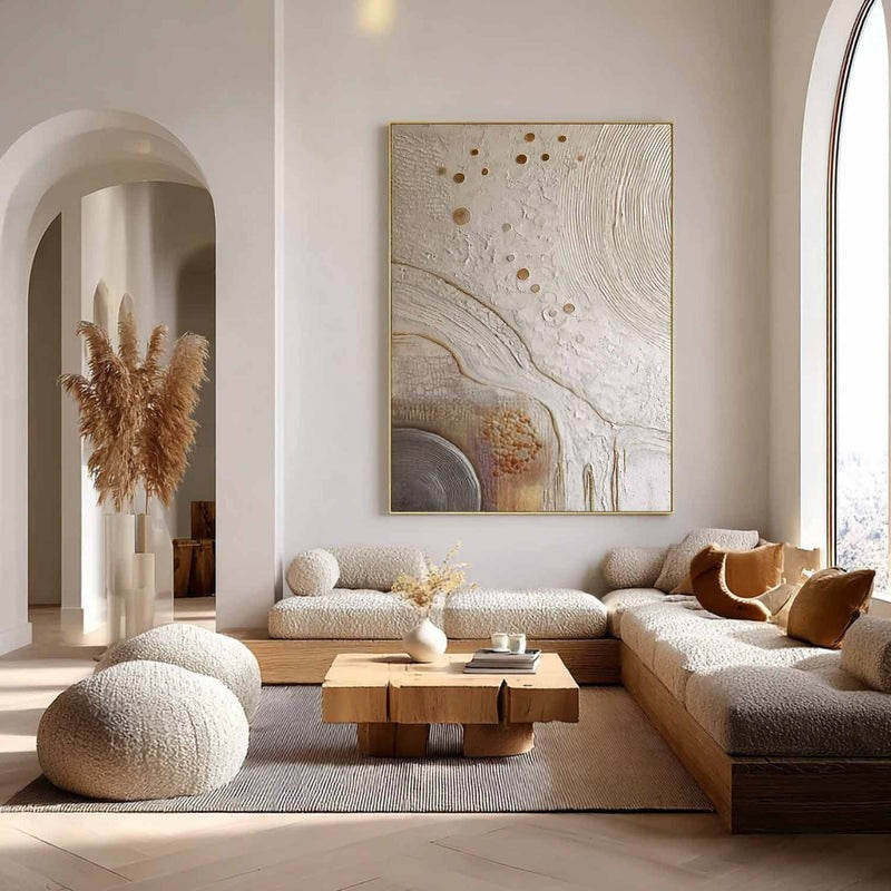 Wall Art Minimalist 3D Gold Abstract Dots