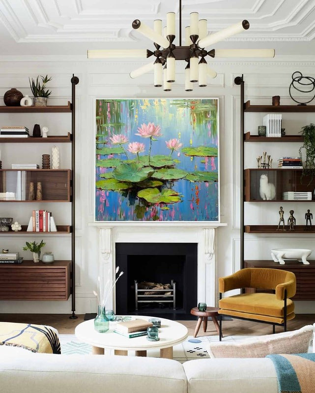 Wall Art Serene Pink Water Lilies Pond