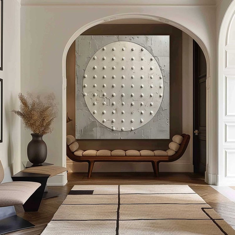 Wall Art Minimalist Circular Dotted Relief