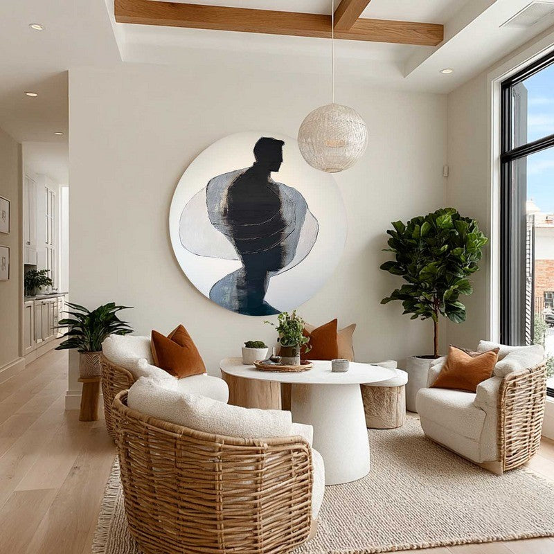 Wall Art Textured Male Figure Silhouette