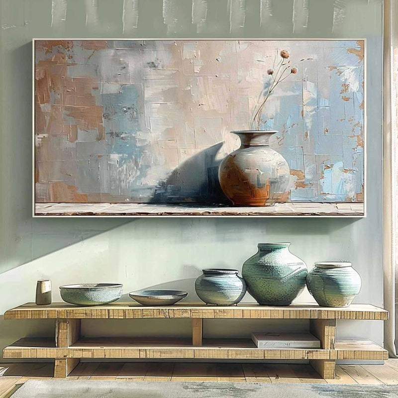 Wall Art Panoramic Ceramic Vase Still Life