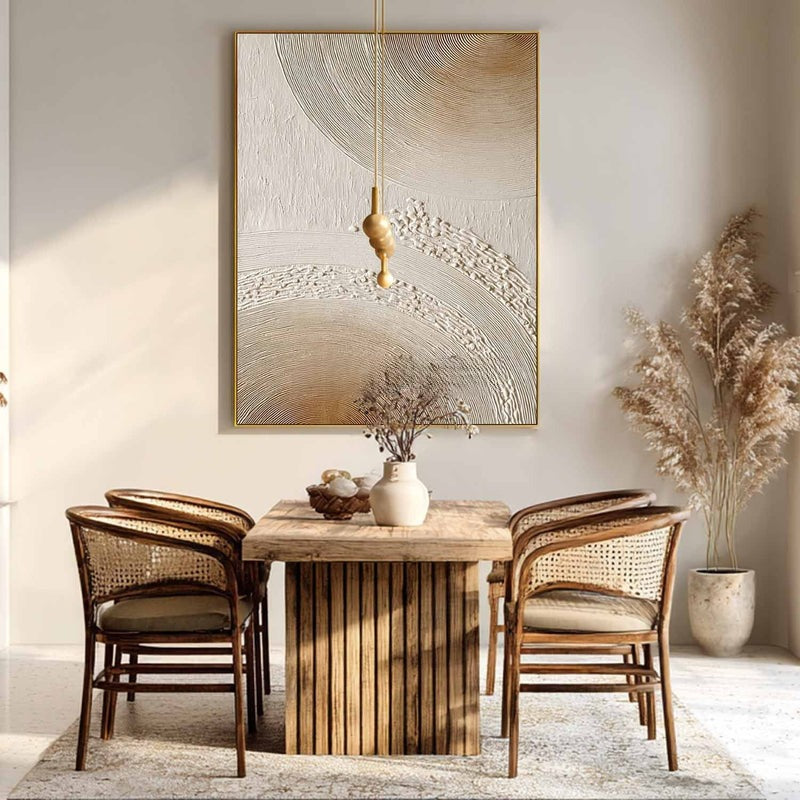 Wall Art Minimalist 3D Textured Radial Lines