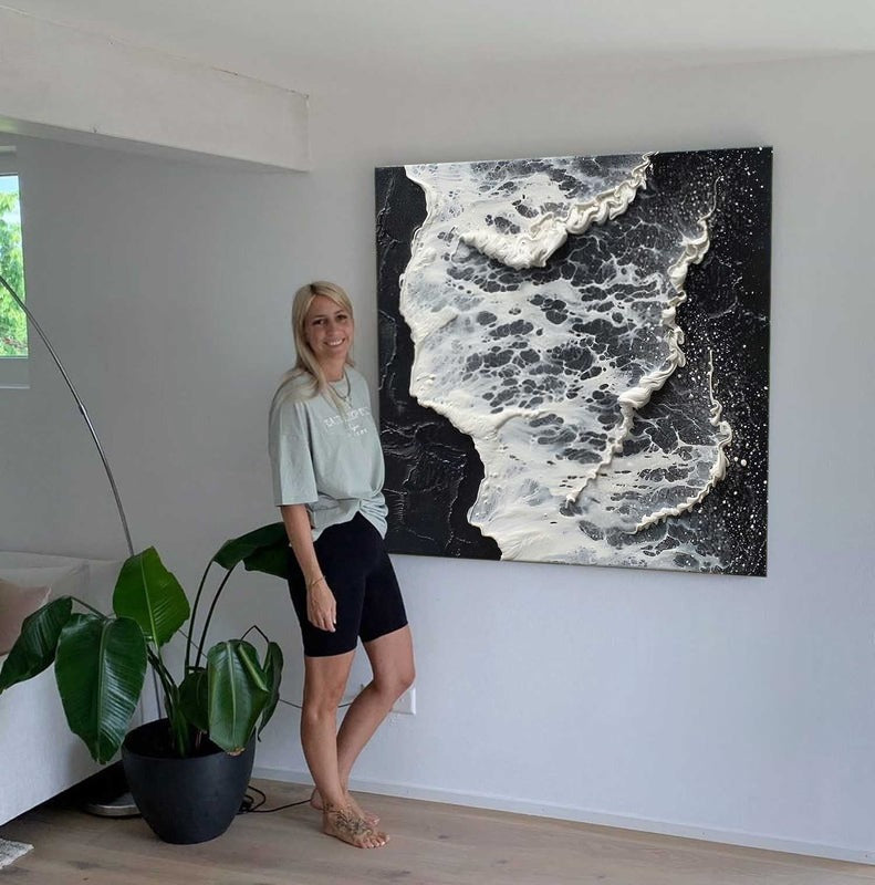 Wall Art Monochrome Ocean Foam