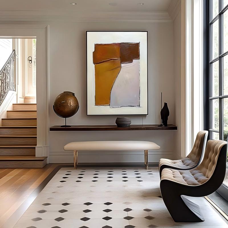 Wall Art Abstract Block Warm Tones