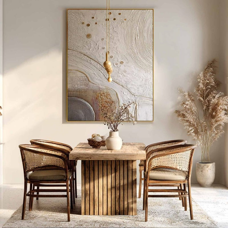 Wall Art Minimalist 3D Gold Abstract Dots