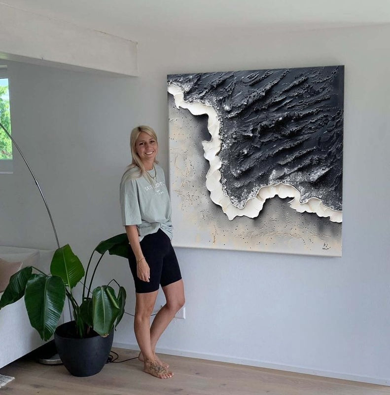 Wall Art Monochrome Coastal Wave