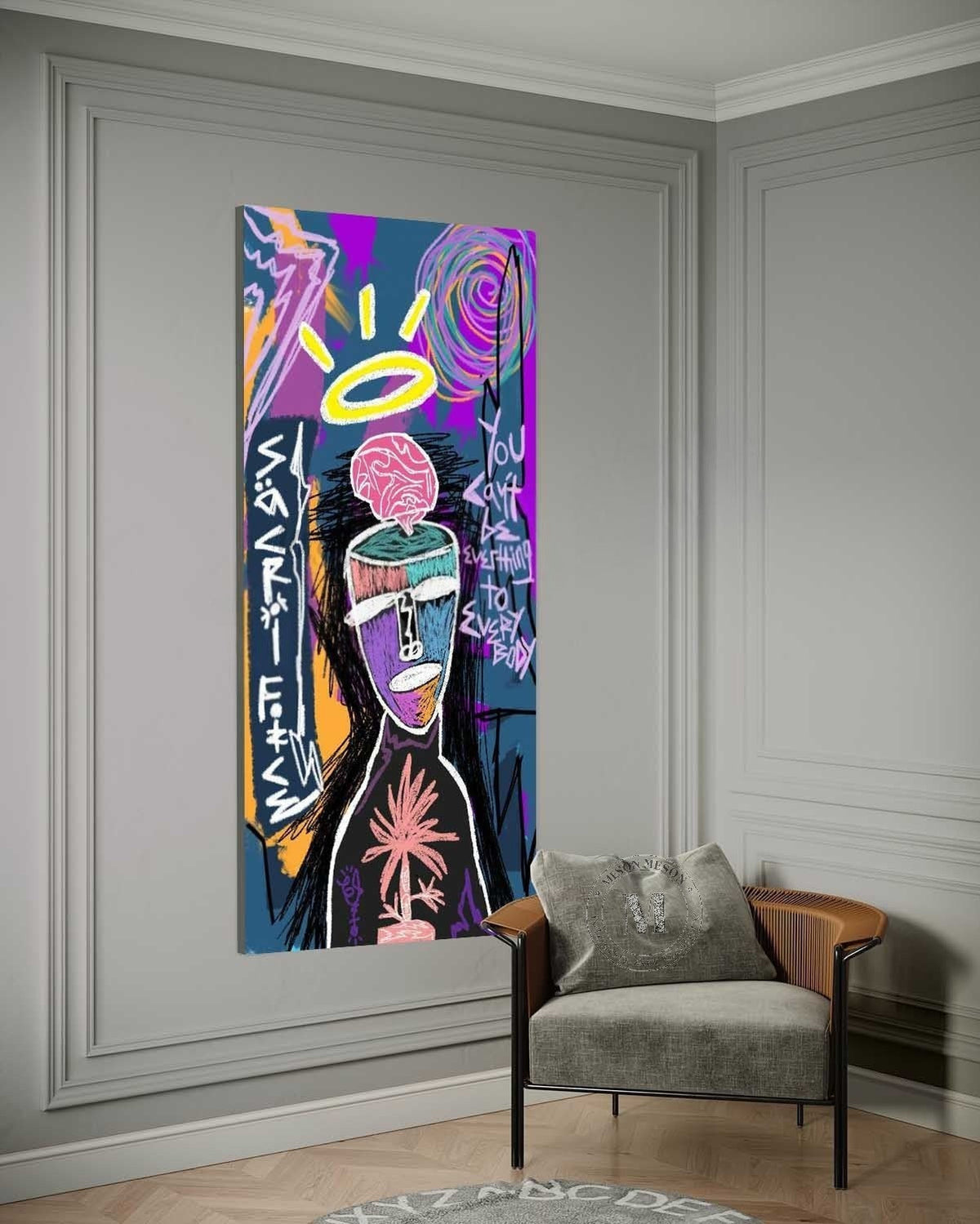 Wall Art Neo Expressionist Figure Brain Halo