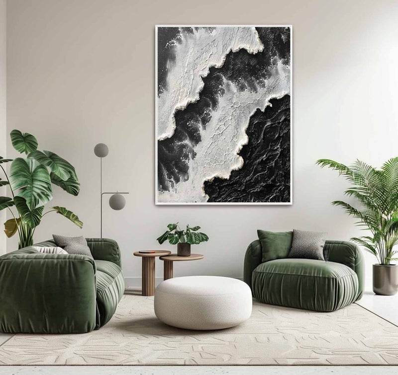 Wall Art Monochrome Ocean Wave