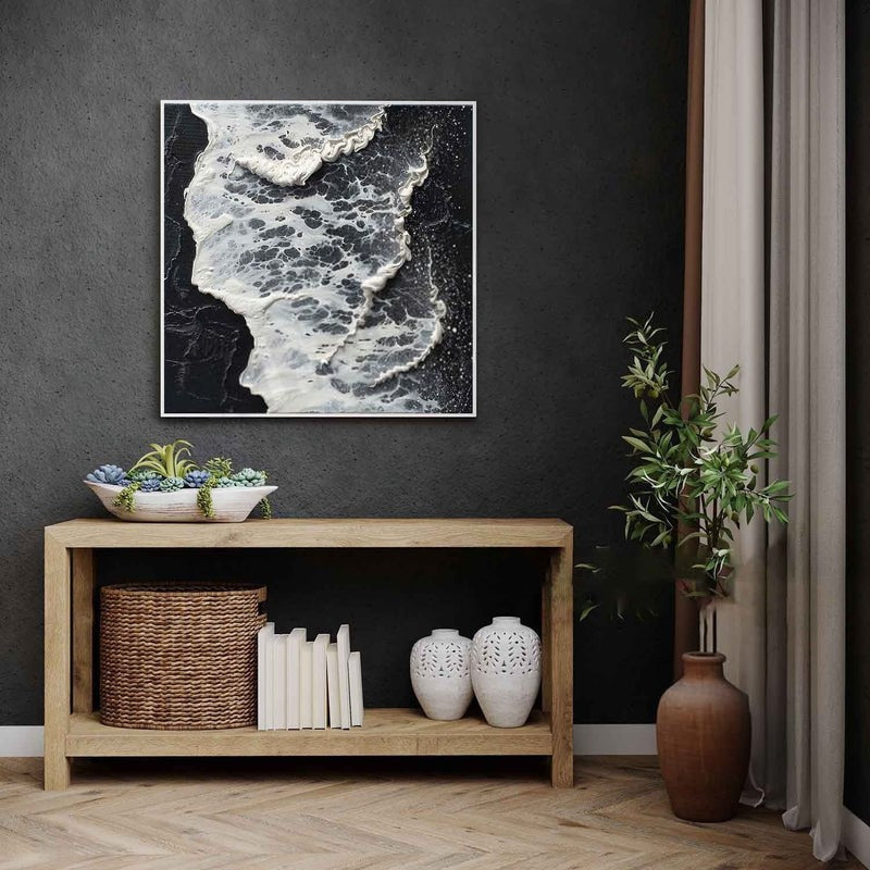 Wall Art Monochrome Ocean Foam