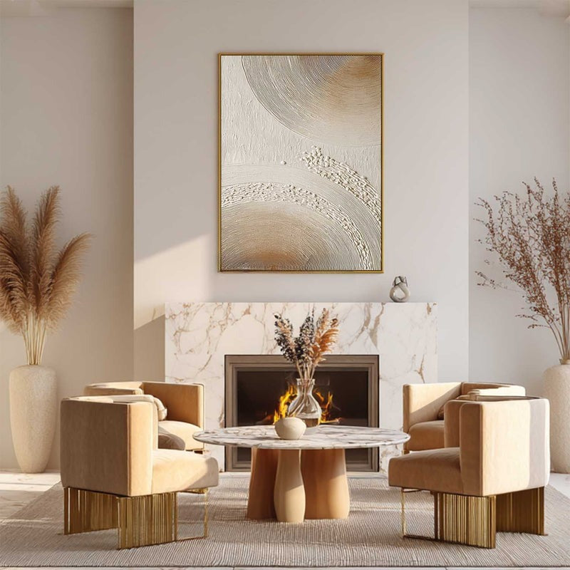 Wall Art Minimalist 3D Textured Radial Lines