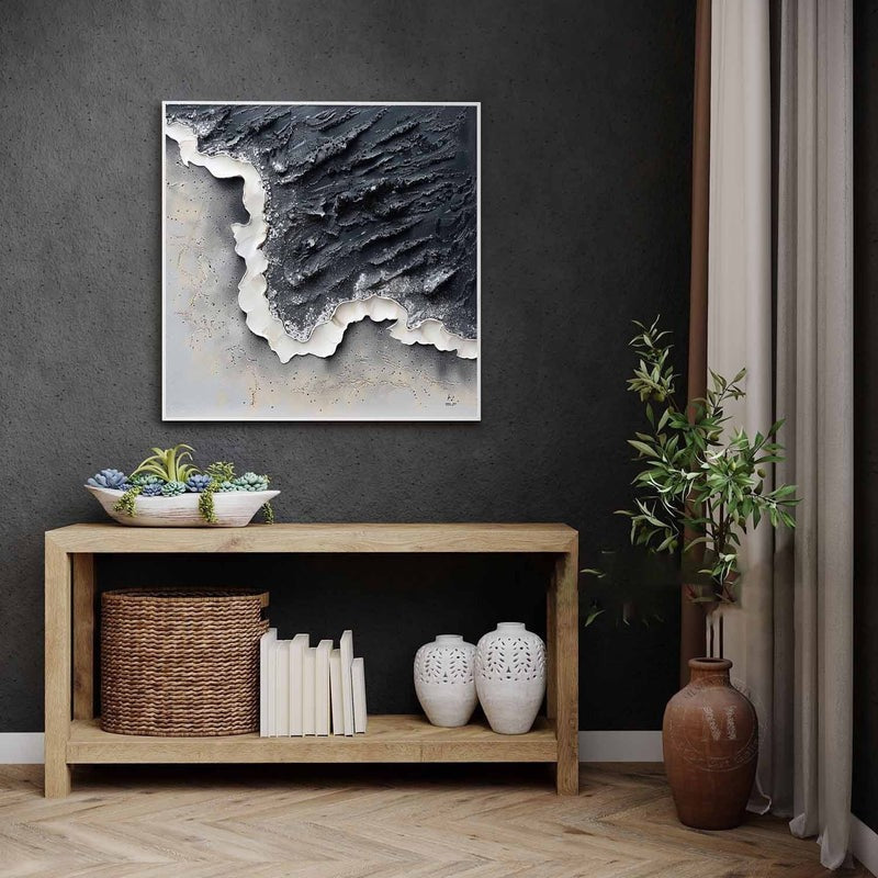 Wall Art Monochrome Coastal Wave