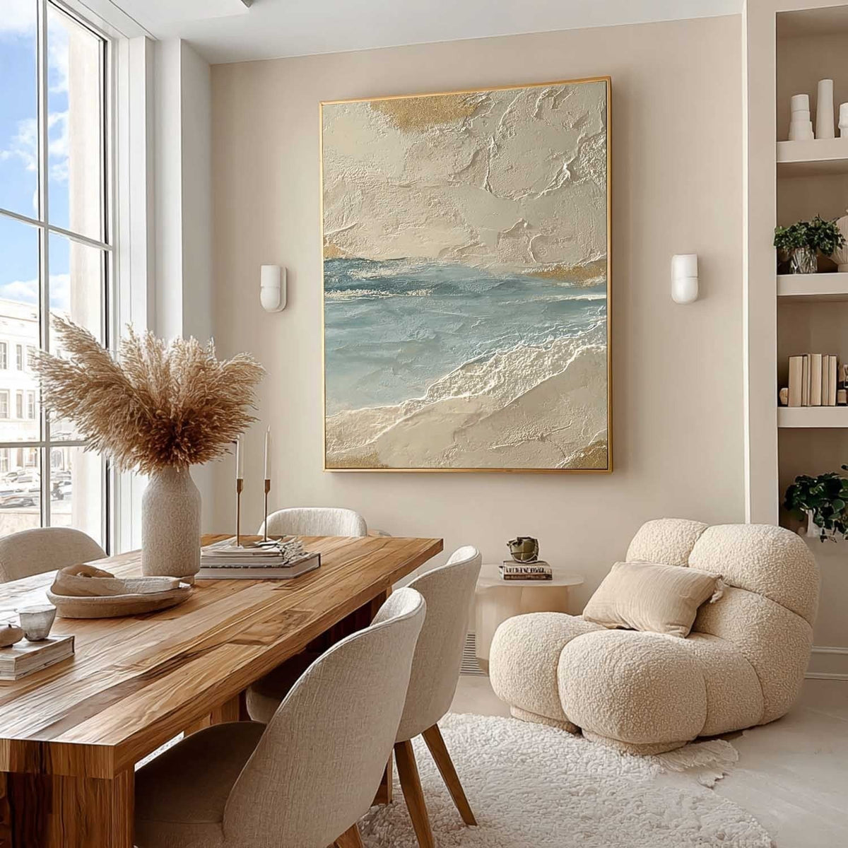Wall Art Coastal Textured Serene Ocean