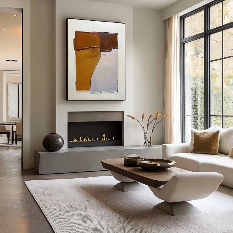 Wall Art Abstract Block Warm Tones