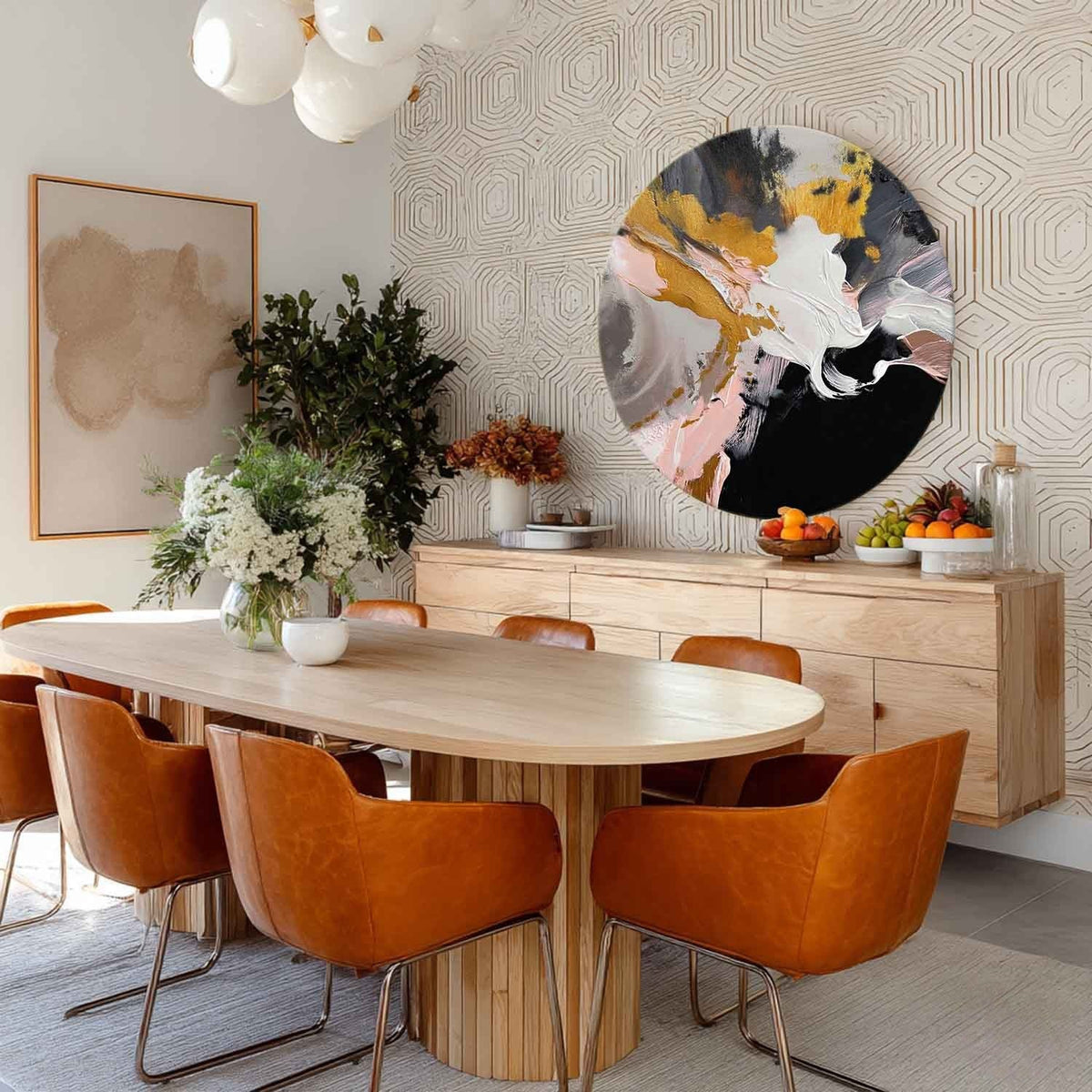 Wall Art Bold Abstract Swirls Gold