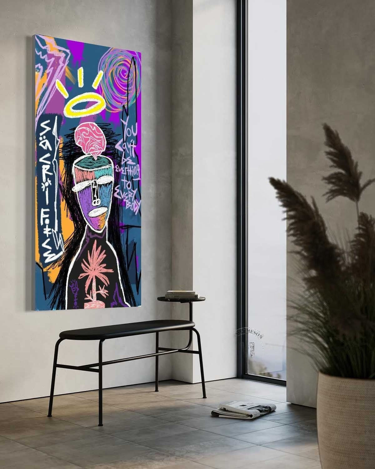 Wall Art Neo Expressionist Figure Brain Halo