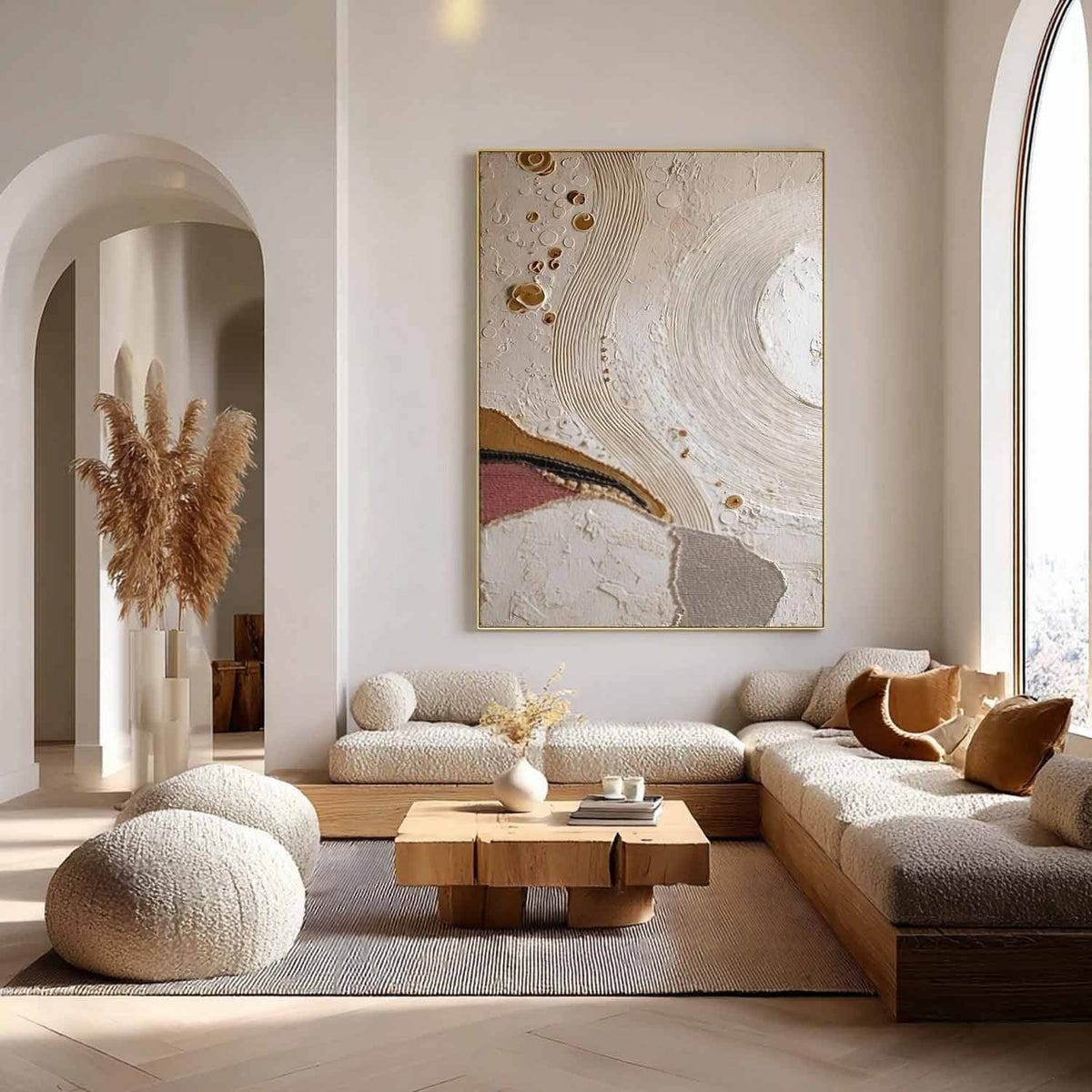 Wall Art Minimalist 3D Gold Bubble Flowing