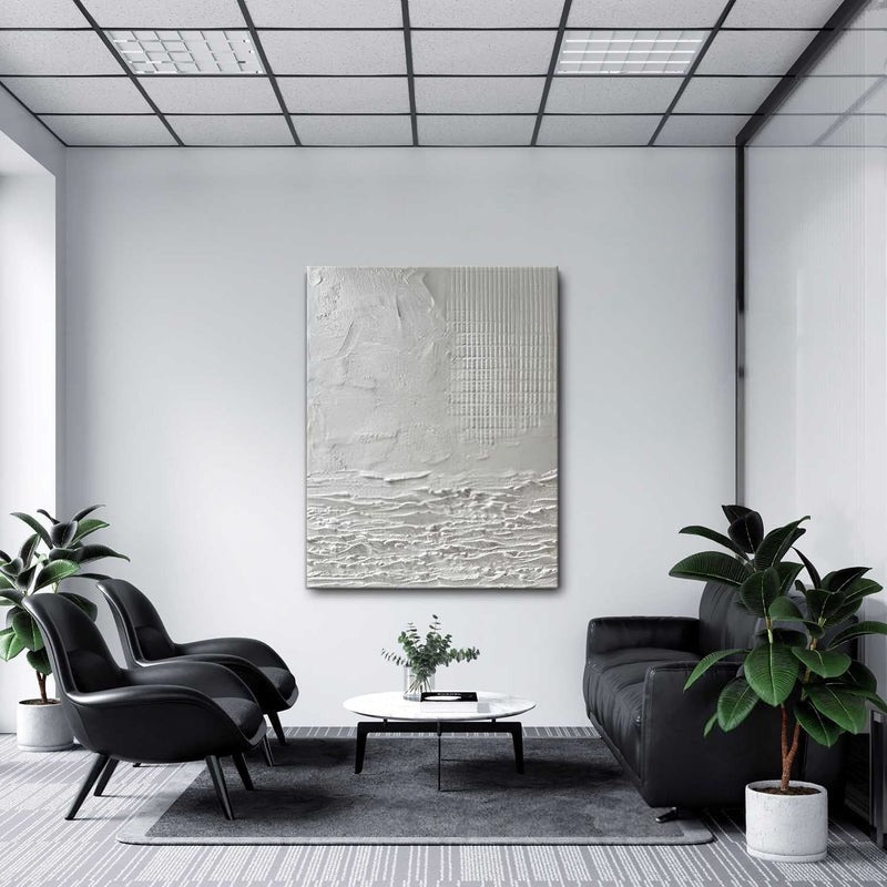 Wall Art Neutral Coastal Grid Painting