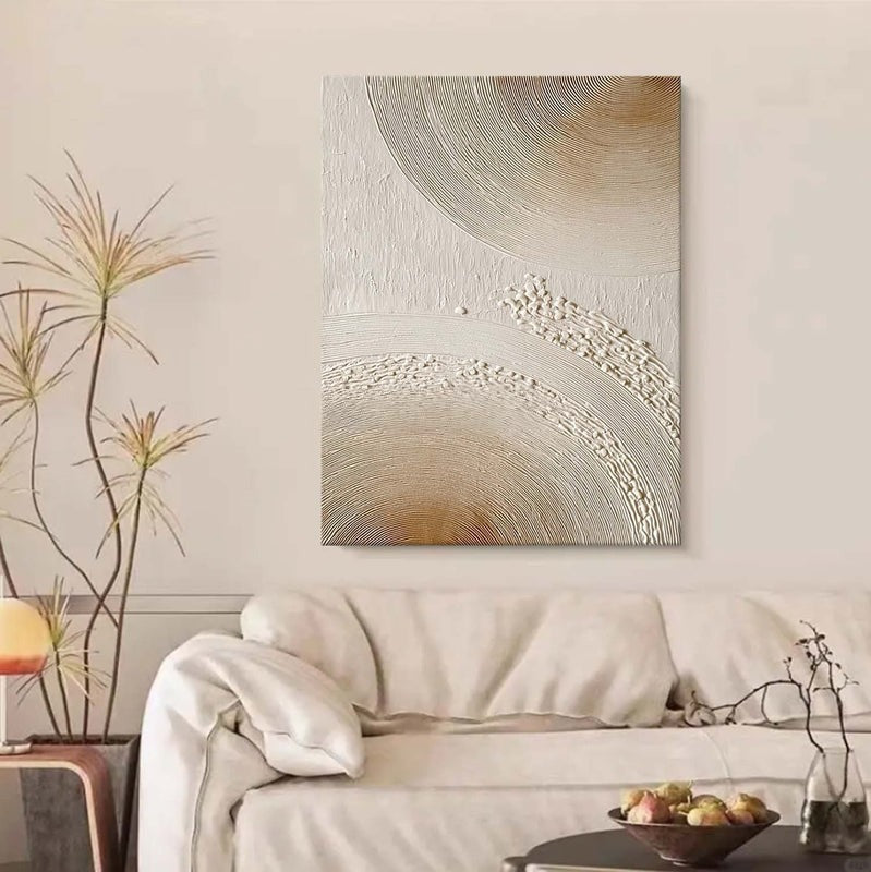 Wall Art Minimalist 3D Textured Radial Lines