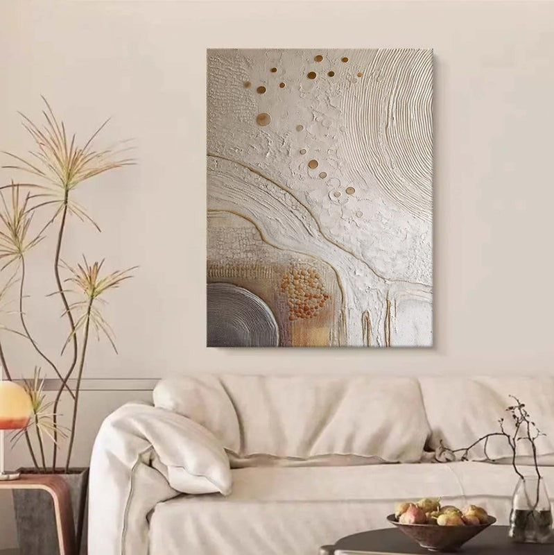 Wall Art Minimalist 3D Gold Abstract Dots