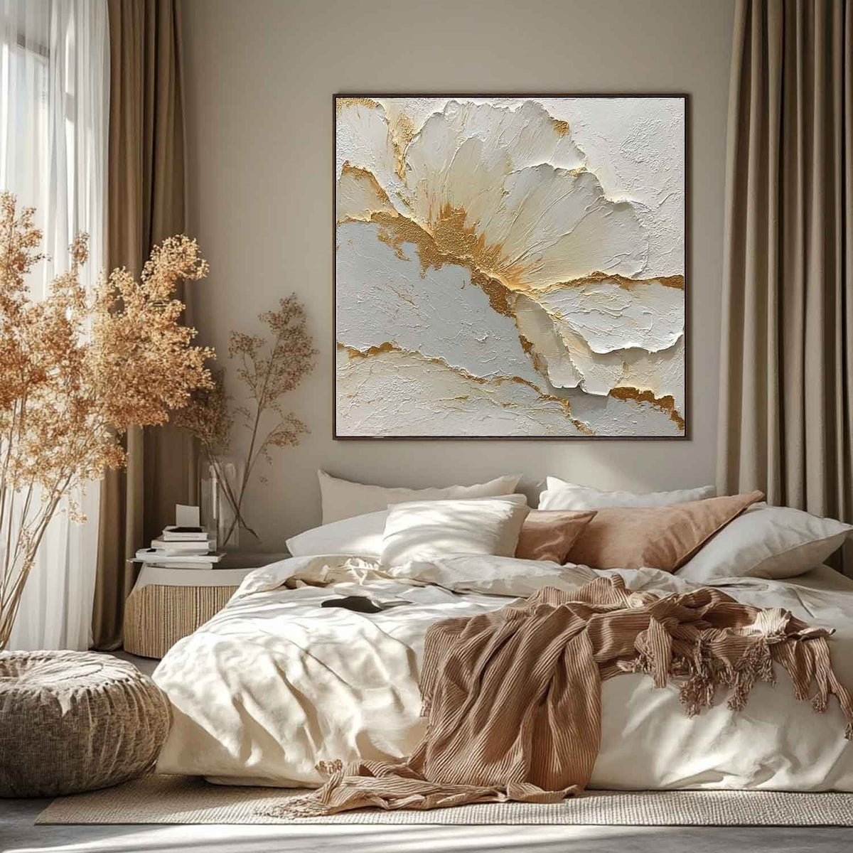 Wall Art Minimalist Textured Floral