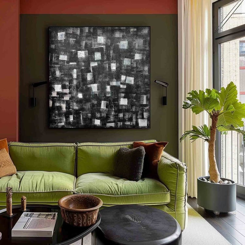 Wall art Monochrome Square Mosaic Painting