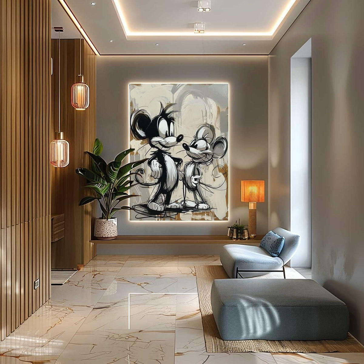 Wall Art Timeless Pop Art Mouse Pair