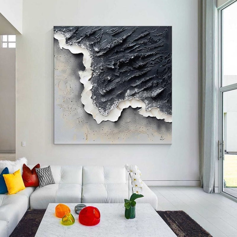 Wall Art Monochrome Coastal Wave