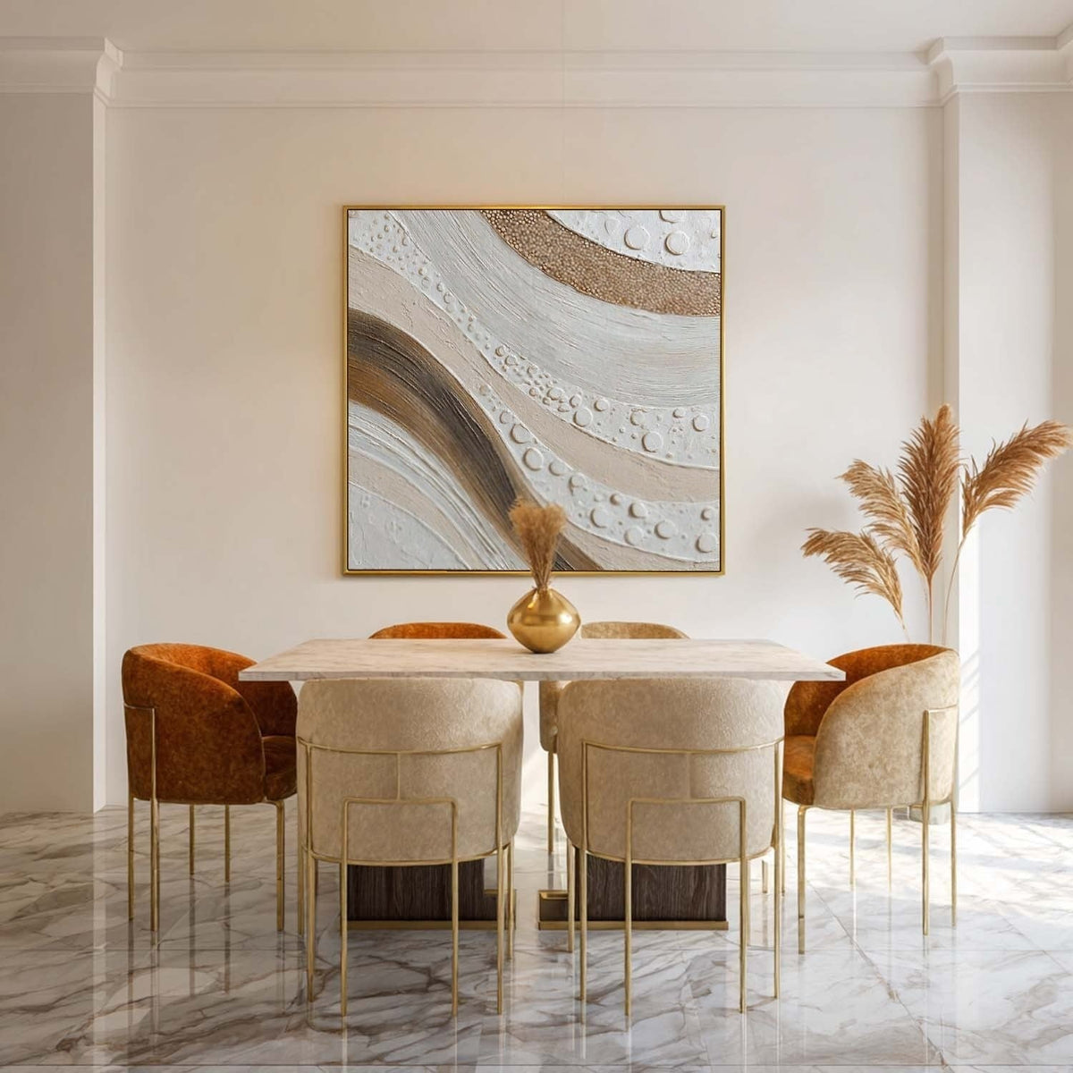 Wall Art Minimalist 3D Textured Abstract Swirl