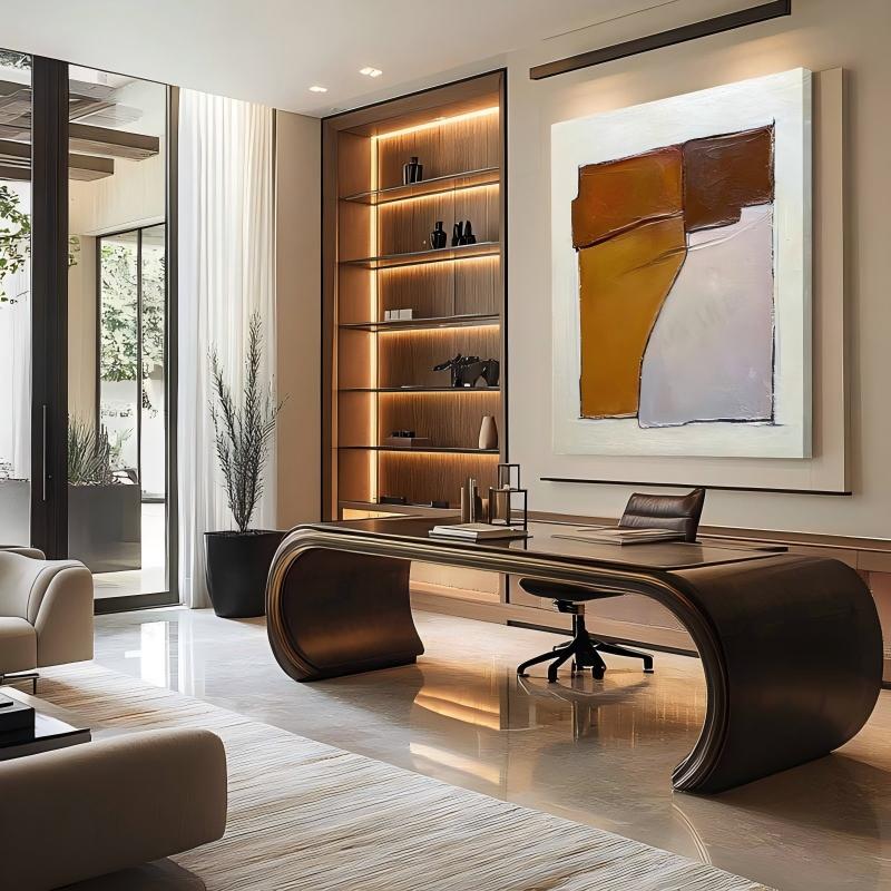 Wall Art Abstract Block Warm Tones