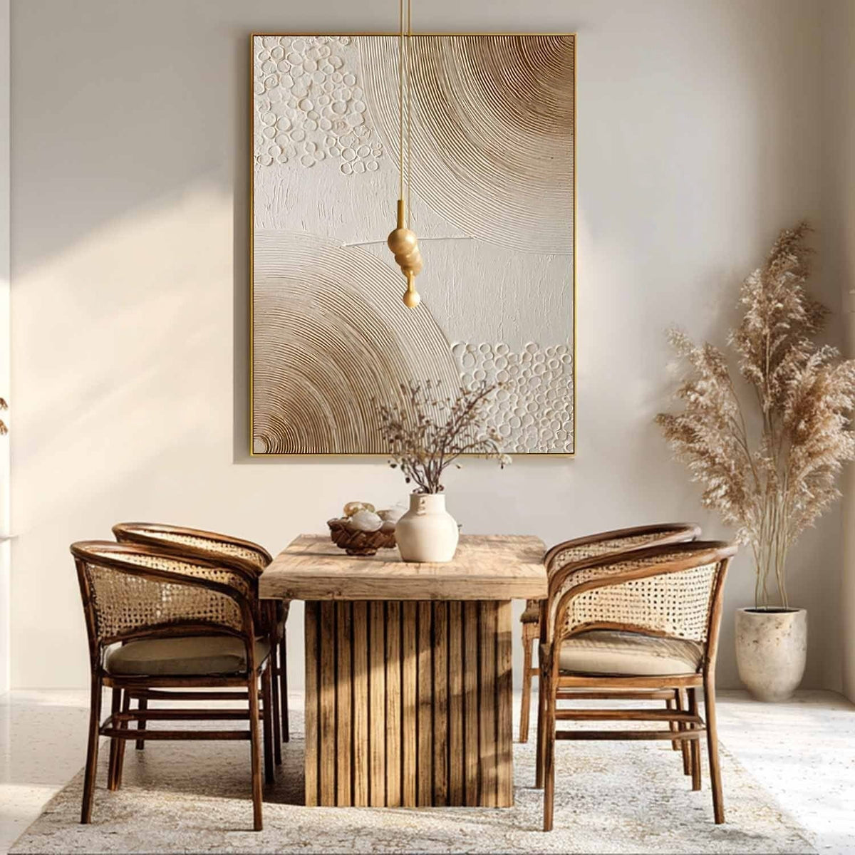 Wall Art Minimalist 3D Textured Radial Lines
