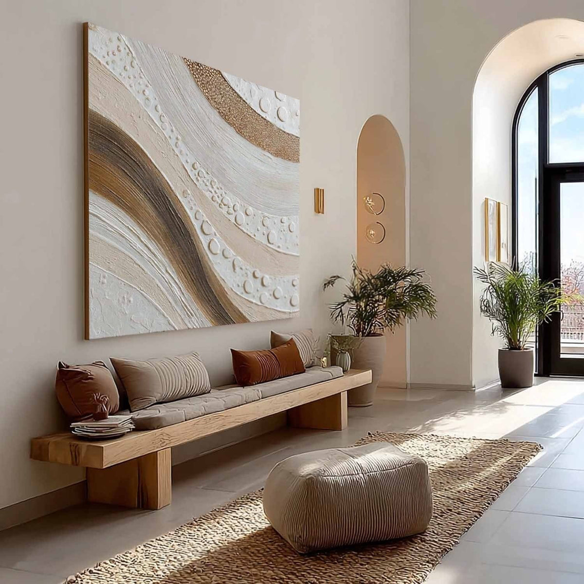 Wall Art Minimalist 3D Textured Abstract Swirl