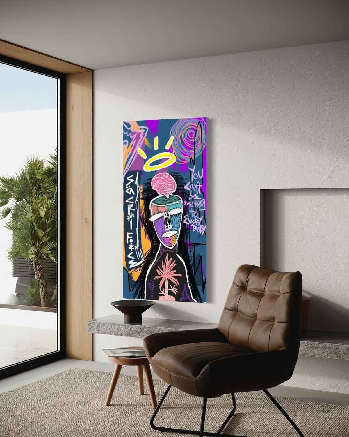 Wall Art Neo Expressionist Figure Brain Halo