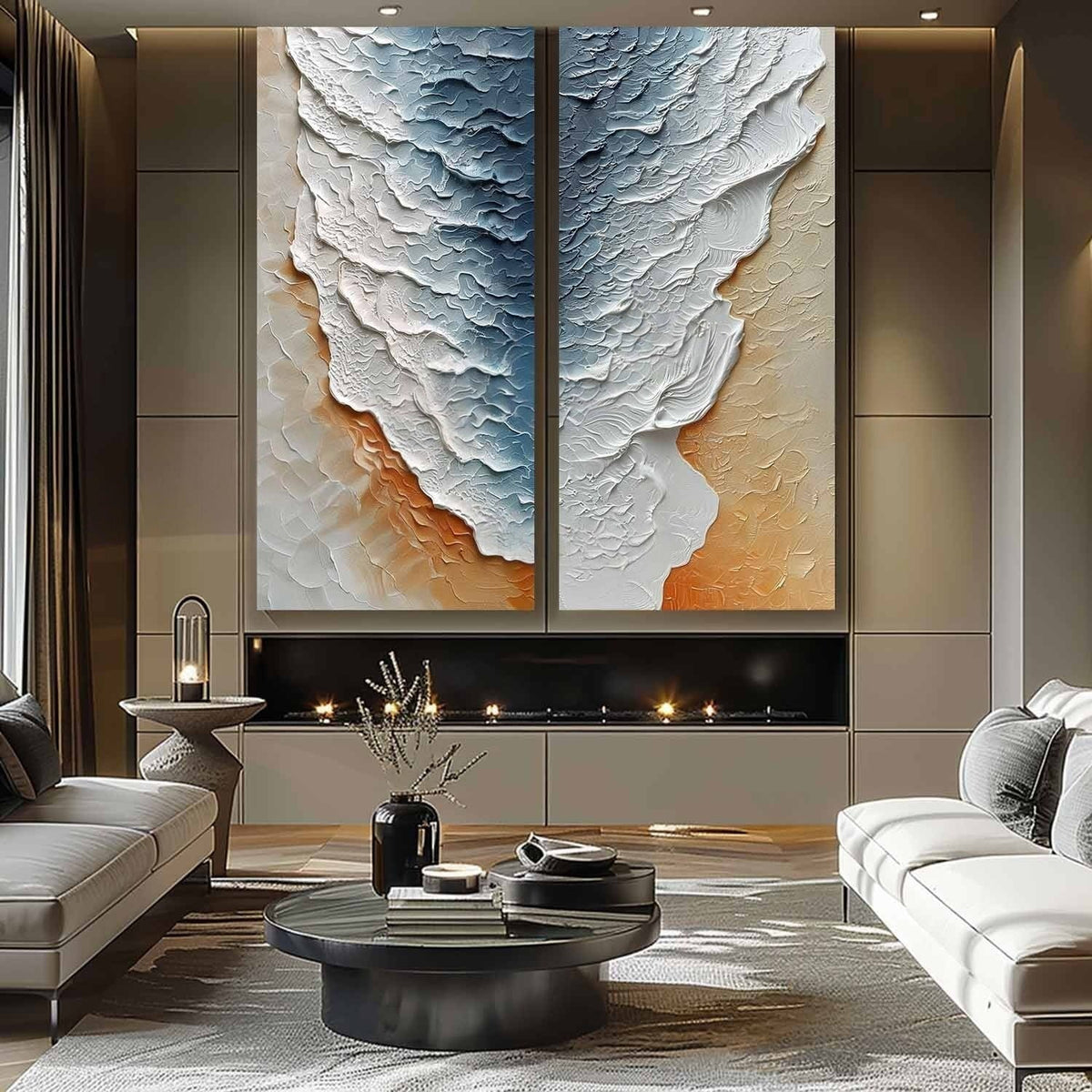 Wall Art Serene Dual Panel Ocean Wave