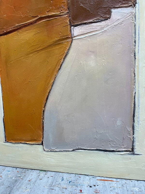 Wall Art Abstract Block Warm Tones