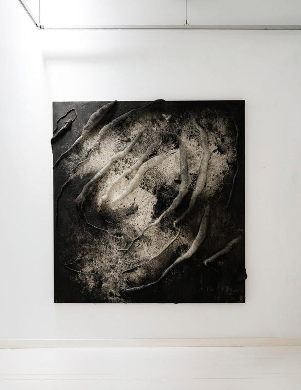 Wall Art Monochrome Swirl Relief