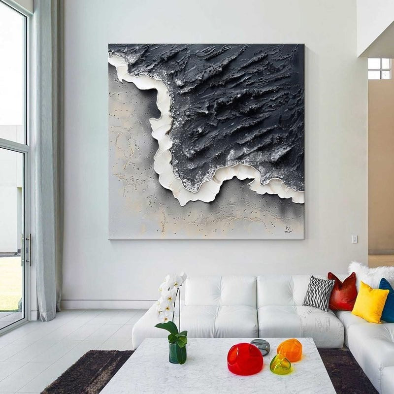 Wall Art Monochrome Coastal Wave