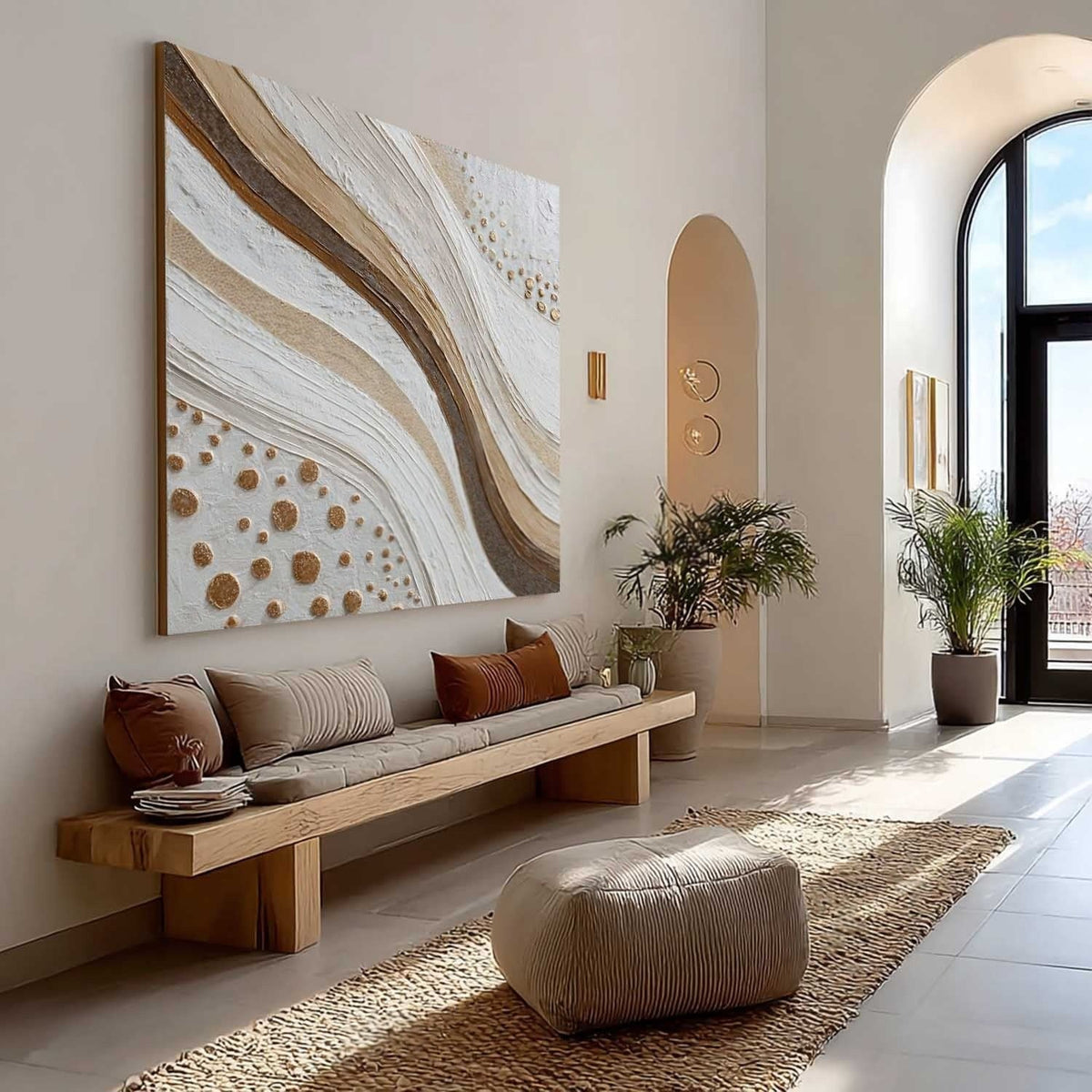 Wall Art Minimalist 3D Dotted Abstract Flowing