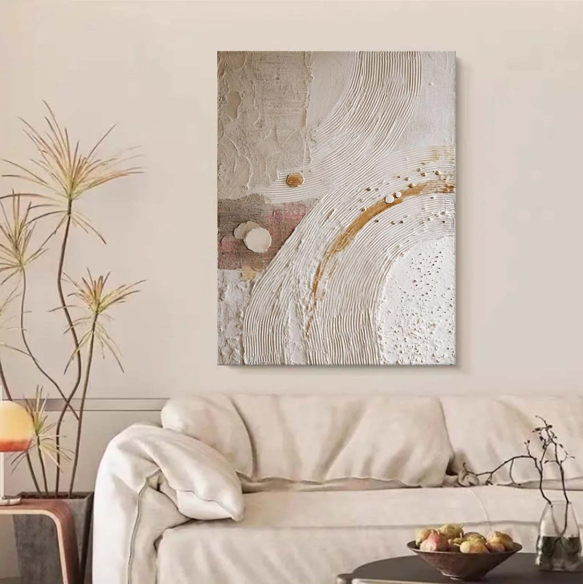 Wall Art Minimalist 3D Gold Abstract Flowing