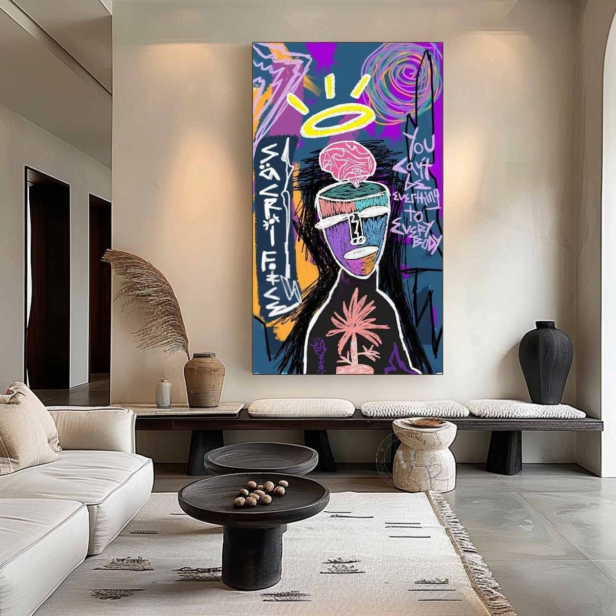 Wall Art Neo Expressionist Figure Brain Halo