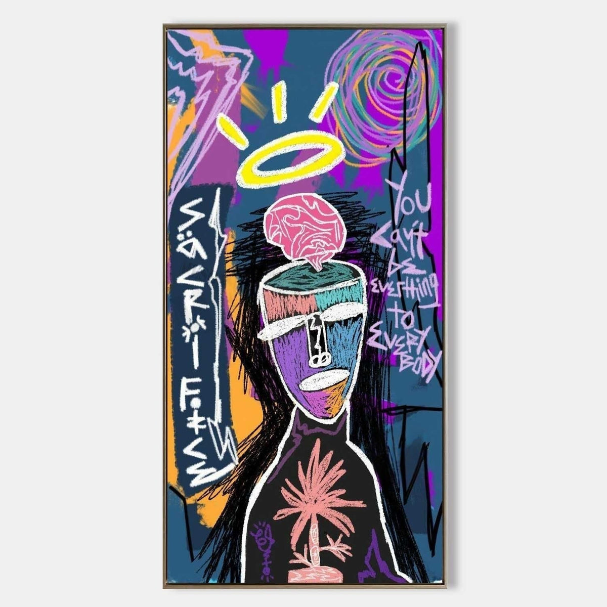 Wall Art Neo Expressionist Figure Brain Halo