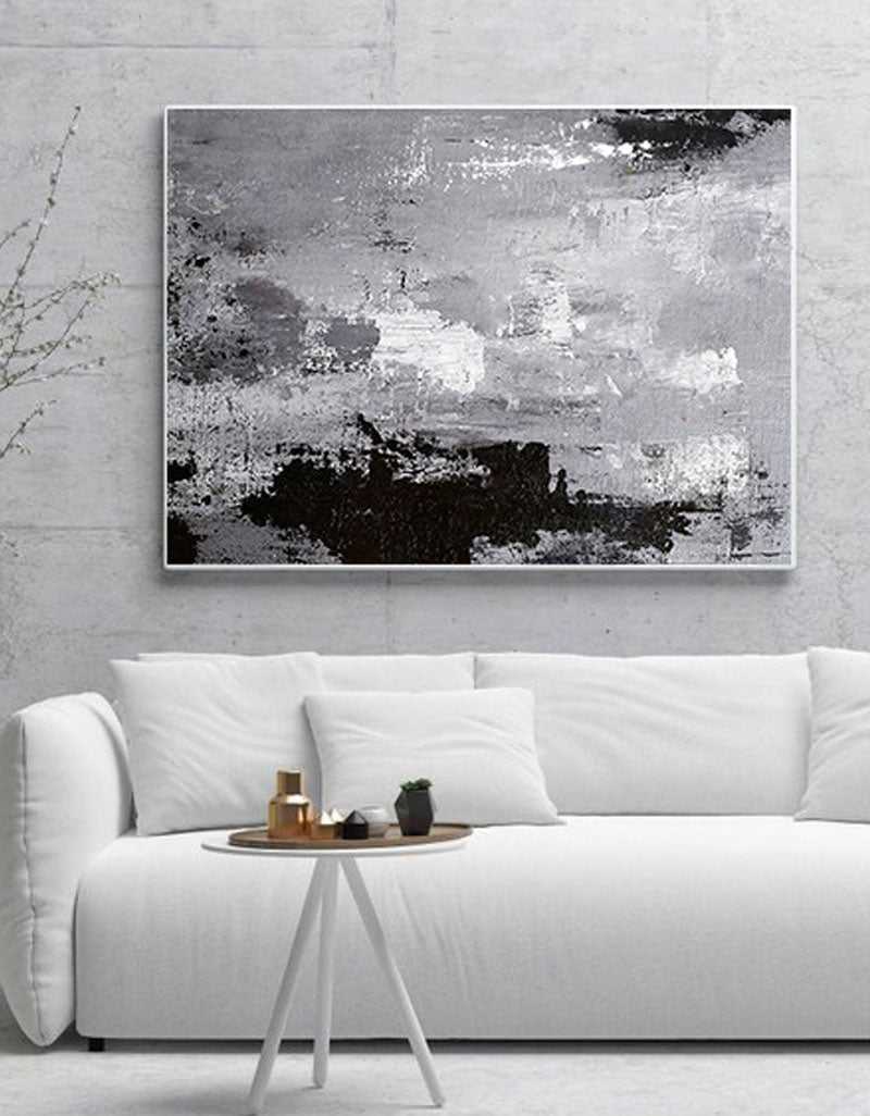 Black White Gray Abstract Art