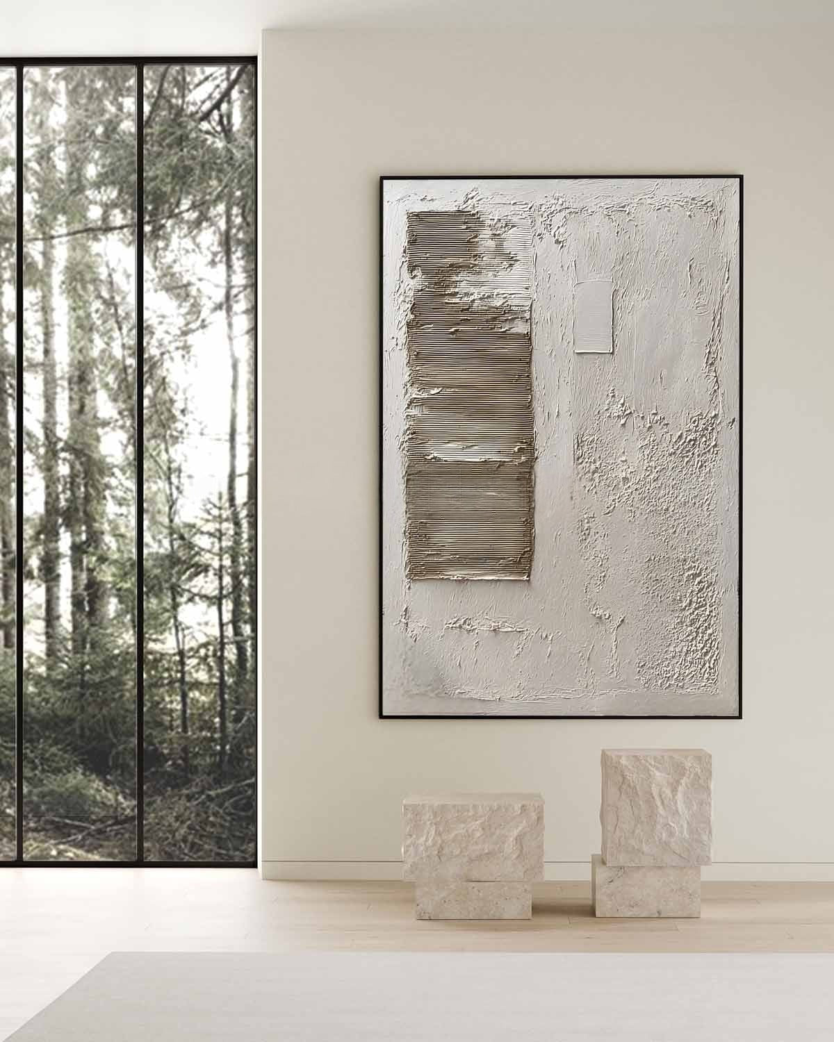 Wabi-Sabi Asymmetrical Texture Painting