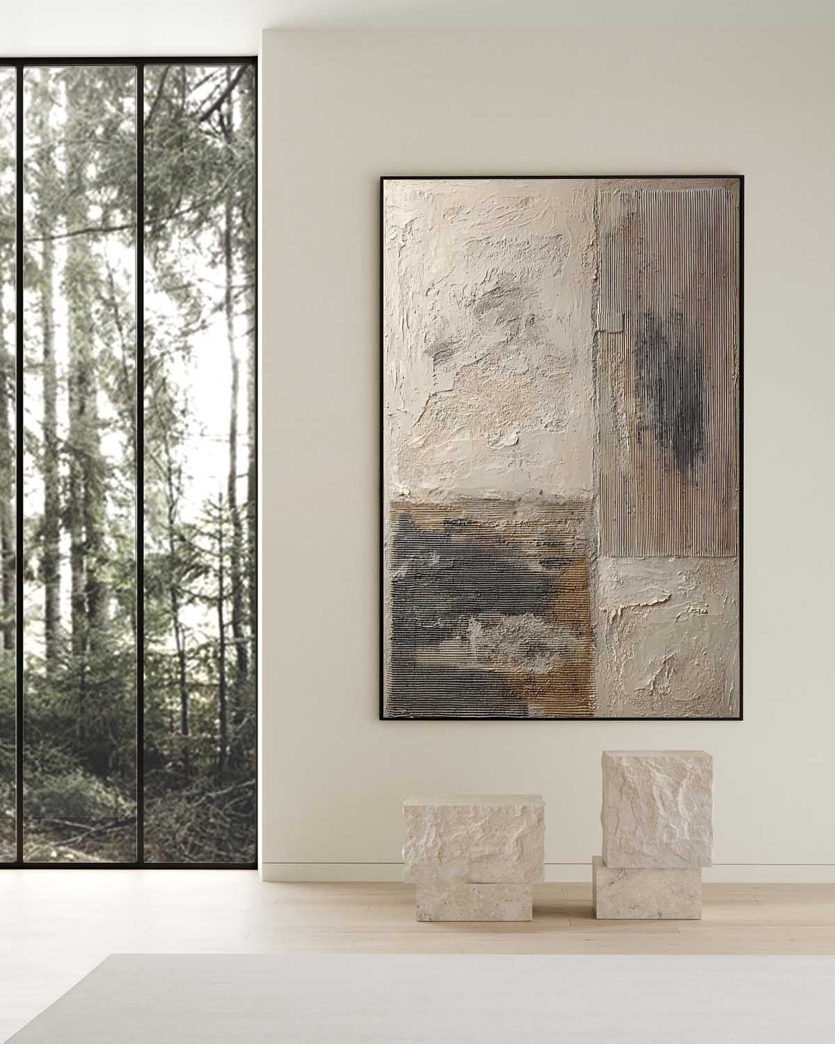 Wall Art Minimalist Textured Quadrant